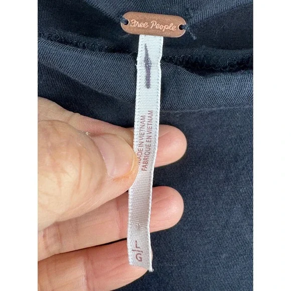 Free People Sing out loud Dress sz L Black Asymmetrical whimsigoth boho - Picture 3 of 9